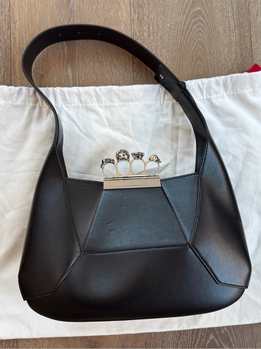 ALEXANDER MCQUEEN ‘The Jewelled Hobo Bag’ in Black - Picture 9 of 12